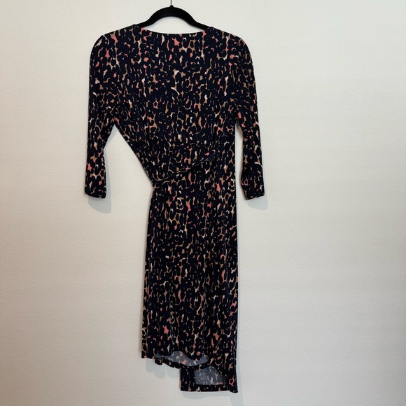 A Pea In The Pod Maternity Blue 3/4 Sleeve Wrap Knee Length Dress - Picture 6 of 6